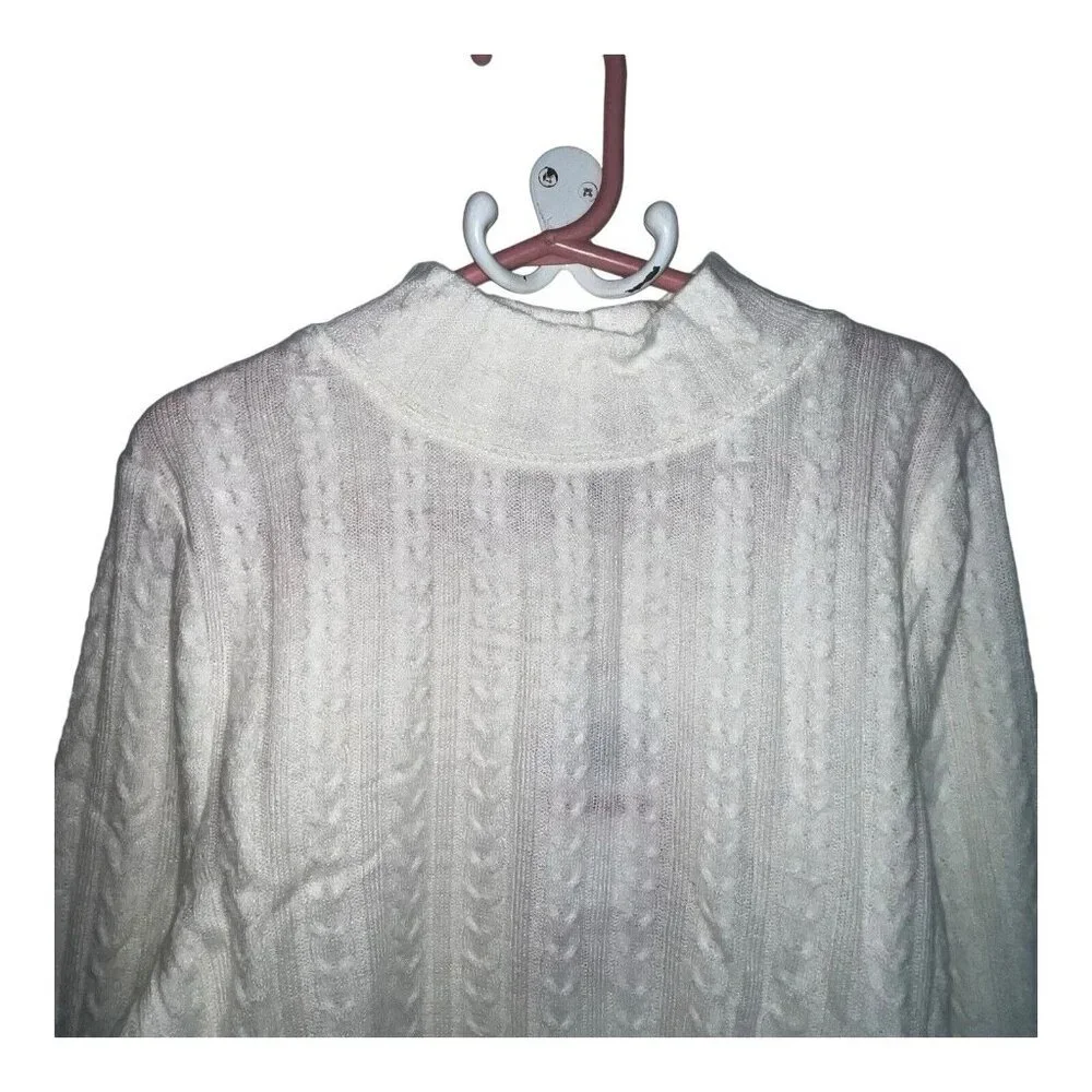BOG BAND OF THE FREE RAQUEL IVORY RIBBED KNIT‎ PULLOVER SHIRT MOCK NECK SIZE XS